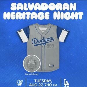 Dodgers Salvadoran Heritage Night 2024 Promotional Jersey
